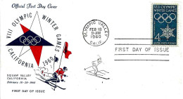 USA - 1960 SQUAW VALLEY CALIFORNIA VIII Olympic Winter Games Giochi Olimpici Invernali (sciatore) Su Busta Fdc - 5675 - Winter 1960: Squaw Valley