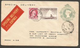 1960 Special Delivery Cover 15c Wilding/Kayak/QV PSE CDS Oakville Ontario To Toronto - Storia Postale