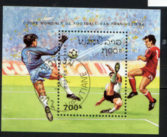 LAOS LAO 1994, Yvert 115, San Francisco 94, Football, 1 Petit Bloc, Oblitéré / Used. R160 - 1994 – Stati Uniti