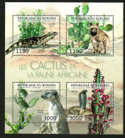 Burundi 2012 African Animals And Cacti, Foxes, Mongooses, Cobras, Hyenas，MS MNH - Unused Stamps