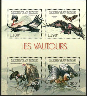 Burundi 2012 Birds Large Raptor Vulture Palm Vulture White Vulture,MS MNH - Unused Stamps