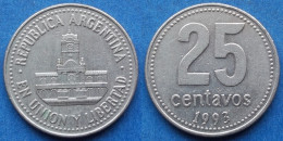 ARGENTINA - 25 Centavos 1993 "Buenos Aires City Hall" KM# 82 Monetary Reform (1992) - Edelweiss Coins - Argentina