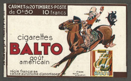 Publicite     Carnet   Cigarettes Balto  Gout Americain  Regie Francaise - Otros & Sin Clasificación