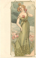 Femme Style Mucha , Non Signée Art Nouveau , * 323 96 - Mucha, Alphonse