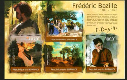 Burundi 2012 French Impressionist Painter Bazier's Paintings,MS MNH - Unused Stamps