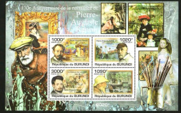 Burundi 2011 French Impressionist Painter Renoir's 170th Birthday Painting,MS MNH - Neufs