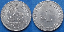 BOLIVIA - 1 Peso 1974 KM# 192 Monetary Reform (1965-1979) - Edelweiss Coins - Bolivia