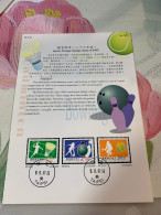 Taiwan Stamp Badminton Bowling Folder Used - Pétanque