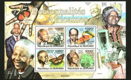 Burundi 2011 African Celebrity Mineral Butterfly Mandela Maathai,MS MNH - Unused Stamps