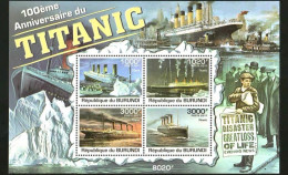 Burundi 2011 Titanic Died 100 Years Ago,MS MNH - Neufs