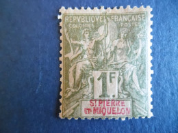 SPM 1892 Y/T 71 " Papier Teinté "  Neuf Avec Charnière, Voir Centrage - Cote 45,00 - Nuevos