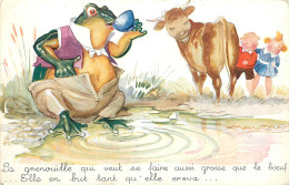 Illustration De MAUZAN , Fable De La Fontaine , La Grenouille Aussi Grosse Que Le Boeuf , * 351 49 - Mauzan, L.A.