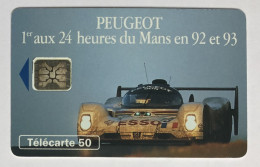 Télécarte Voiture PEUGEOT 905 - 24 Heures Du Mans 1992 - Automobili