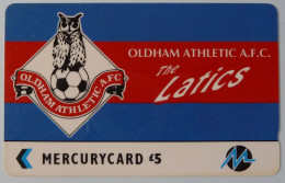 UK - Mercurycard - Oldham Athletic - The Latics - £5 - Specimen Without Control - Mercury Communications & Paytelco