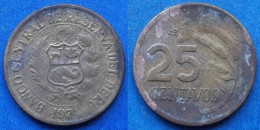 PERU - 25 Centavos 1974 "Flower Sprig" KM# 259 Decimal Coinage (1893-1986) - Edelweiss Coins - Pérou