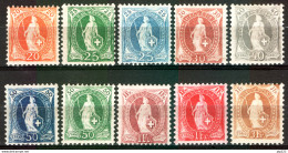 Svizzera 1882 Unif.71/80 */MH VF/F - Nuevos