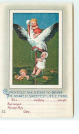 N°247 - Carte Gaufrée - Faire Part De Naissance - Cigogne Et Enfants - Style Flatscher - Nacimientos