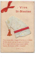 N°9902 - Carte Fantaisie - Vive St Nicolas - Bonnet Blanc/rouge - Saint-Nicolas