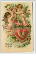 N°3222 - Valentine Greeting - Angelots Et Coeur Avec Une Flèche - Valentinstag