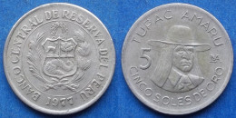 PERU - 5 Soles 1977 "Tupac Amaru" KM# 267 Decimal Coinage (1893-1986) - Edelweiss Coins - Pérou