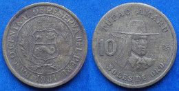 PERU - 10 Soles 1981 "Tupac Amaru" KM# 272.2 Decimal Coinage (1893-1986) - Edelweiss Coins - Peru