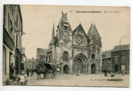 76 BLANGY Sur BRESLE Animation Cariole Cheval Place De L'Eglise écrite En 1917   D16 2022 - Blangy-sur-Bresle