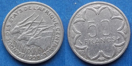 CENTRAL AFRICAN STATES - 50 Francs 1998 "Three Giant Eland" KM# 11 Monetary Union Standard Coinage - Edelweiss Coins - Autres – Afrique