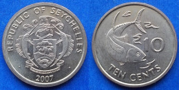 SEYCHELLES - 10 Cents 2007 PM "Yellowfin Tuna" KM# 48a Republic (1976) - Edelweiss Coins - Seychellen