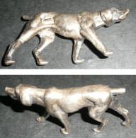 Rare Figurine En Métal Chien D'arrêt De Chasse, Setter épagneul Braque - Perros