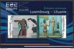 2022 Luxemburg Mi. Bl. 46 **MNH Esch An Der Alzette – Kulturhauptstadt Europas 2022 , Kaunas – Kulturhauptstadt Europas - Ungebraucht