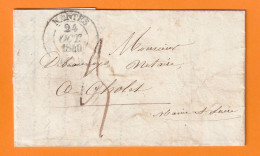 1840 - Lettre Pliée De NANTES Vers CHOLET ( 2 Grands Cachets à Date) -  Fabrique De Tiges - Veaux Cirés Et Débris … - 1801-1848: Precursors XIX