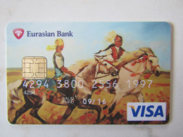 DIFFICULT   AND BEAUTIFUL   VISA CARD   CHEVEAUX   KAZAKHSTAN   EURASIAN BANK - Kasachstan