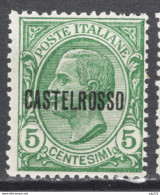 Castelrosso 1922 Sass.1 **/MNH VF/F - Castelrosso