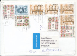 Hungary Cover Sent To Sweden Budapest 7-12-2004 With A Lot Of Stamps - Brieven En Documenten