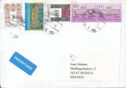 Hungary Cover Sent To Sweden Budapest 15-6-2004 With A Lot Of Stamps - Lettres & Documents