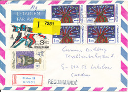 Czechoslovakia Registered Air Mail Cover Sent To Sweden 18-6-1993 - Luchtpost