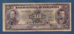 Venezuela 10 Bolivares 1954 P31c Fine+ - Venezuela