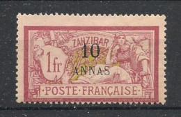 ZANZIBAR - 1902-03 - N°YT. 55 - Type Merson 10a Sur 1f Lie-de-vin - Neuf * / MH VF - Nuovi