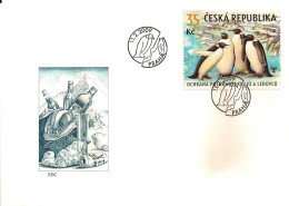 FDC 589 Czech Republic Polar Regions And Glacier Preservation 2009 Penguin NOTICE POOR SCAN, BUT THE FDC IS FINE. - Pinguïns & Vetganzen