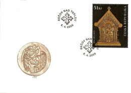 FDC 593 Czech Republic - Reliquary Of Saint Maur At Becov 2009 - Christianisme