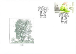 FDC 884 Czech Republic EUROPA 2016 Environment Pollution Bike Tree Wind Power Plant - 2016