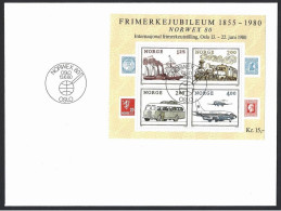 Norwegen 1980, Mi.-Nr. 817-820, Block 3, FDC, Gestempelt - FDC