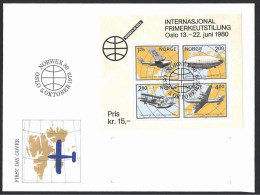 Norwegen 1980, Mi.-Nr. 799-802, Block 2, FDC, Gestempelt - FDC