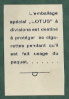 Publicite Cigarettes   - Cartonne  -l'emballage Special Lotus - Autres & Non Classés