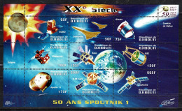 Djibouti Space 2010 50th Anniversary Of Sputnik 1. Space Events Of The Twentieth Century. - Djibouti (1977-...)