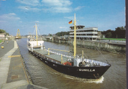 Germany PPC Brunsbüttel Schleuse Ship Schiff 'GUNILLA' Verlag Ferdinand Lagerbauer Postally Used Denmark 1993 (2 Scans) - Brunsbuettel