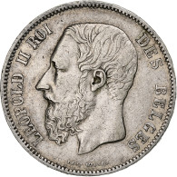 Monnaie, Belgique, Leopold II, 5 Francs, 5 Frank, 1869, TB+, Argent, KM:24 - 5 Frank