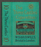 Etui Cigarette Cigarettes  -  The  Three Castles Vigarettes  -wlls  Bristol - London Royaume Uni - Empty Cigarettes Boxes