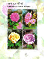 INDIA 2007 ROSES INDIAS FIRST SCENTED STAMP UNUSUAL MINIATURE SHEET MS MNH - Unused Stamps