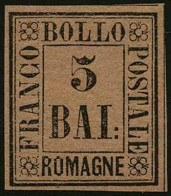GOVERNO DELLE ROMAGNE - Tipologia: ** - B.5 Violetto N.6 - Sassone N.6 - G.Bolaffi - P.V. 
Qualità: "A" - 61983FO - Romagne